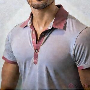 BOSS HUGO BOSS polo shirt golf shirt short sleeves 3 button dark pink contrast S